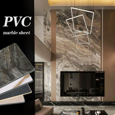 New Color PET High Gloss Marble Wall Panel Bamboo Charcoal Wood Veneer Interior Decorative Panel For Commercial Space