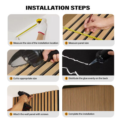 Hot Selling Wooden Slat Acoustic Panel MDF+Polyester Fiber Sound Proofing Panels