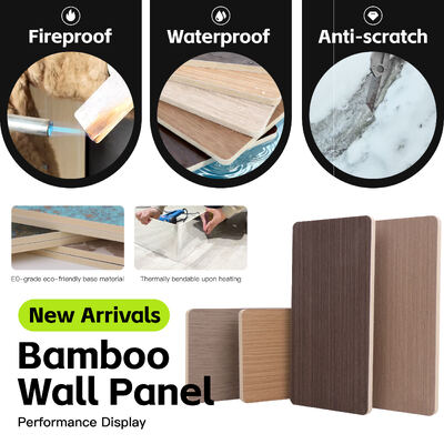 High Quality B Grade Fireproof Bamboo Charcoal Wood Veneerfor Hotel Projects