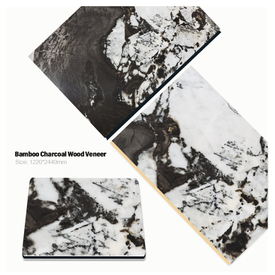 Neue Farbe PVC Bambus Holzkohle Furnier Wasserdicht und feuchtigkeitsdicht Marmorwandwandwand Dekorationswand für Hotel