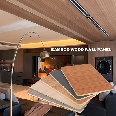 Bambus-Aktivkohle-Holzfurnier-Innendekorplatten PVC-Hintergrundwandplatte PVC-Wandpaneele für Hotelbüro abgehängte Decken