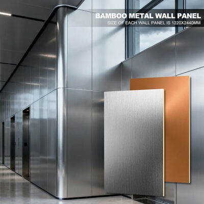 Textured Metal Wall Panels mit Bambusholzfaser Veneer für gewerbliche Innenräume