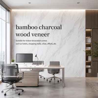 PVC-Marmorwandplatte Bambus Holzkohle Veneer Innendekoration für Büro