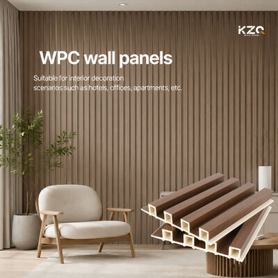 Wpc geriffelte Wandpaneele, dekorative Innenpaneele für die Inneneinrichtung von Hotelprojekten