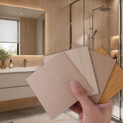Moderne wasserdichte feuerdichte B1 SPC-Wandplatte mit einfacher Installation für Bad und Dusche